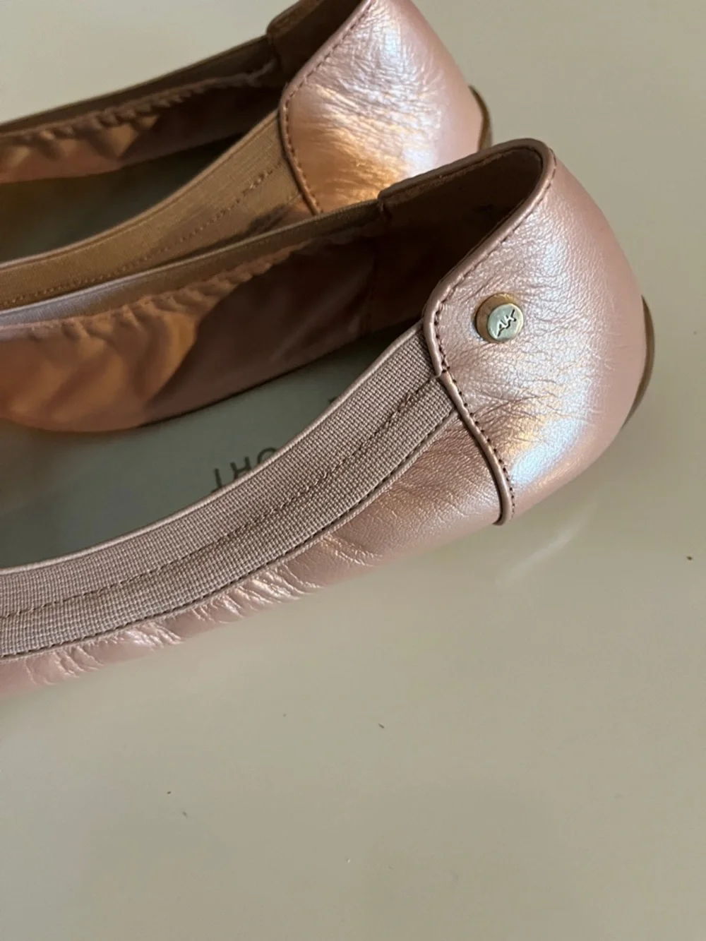 Anne Klein Sport Rose Gold Ballet Flats Comfortable Feminine Size 9‎